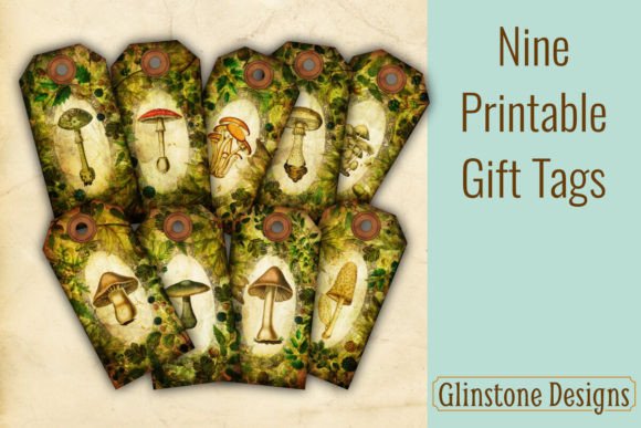 Forest Mushrooms Gift Tags X 9