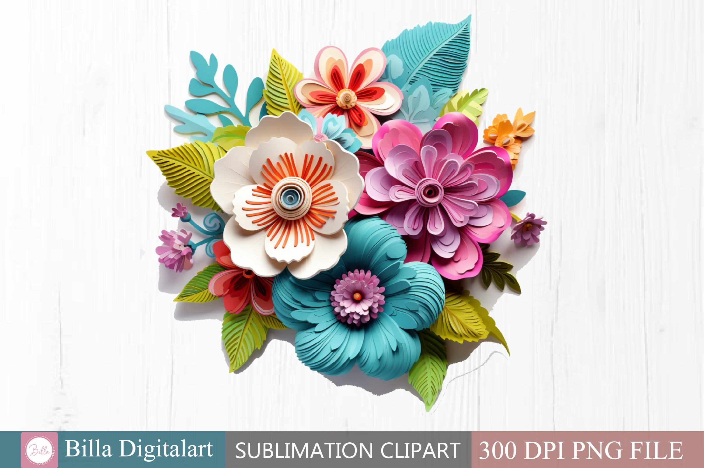 Free 3D Colorful Flowers Sublimation Cli Graphic by BillaDigitalart ...
