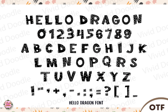 Hello Dragon Font PNG with transparent background - Preview 1