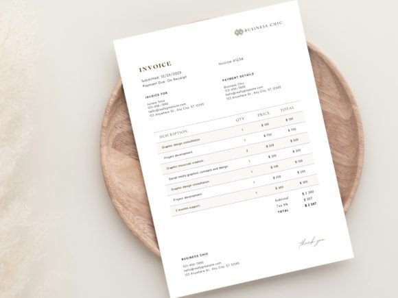 Luxury Business Invoice Template editable in Canva