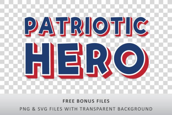 Patriotic Hero Font PNG with transparent background - Preview 1