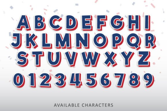 Patriotic Hero Font PNG with transparent background - Preview 2