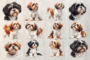 Shih Tzu Dog Clipart Bundle Graphic by craftsmaker · Creative Fabrica