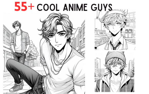 Trendy Coloring Pags for Cool Male Anime
