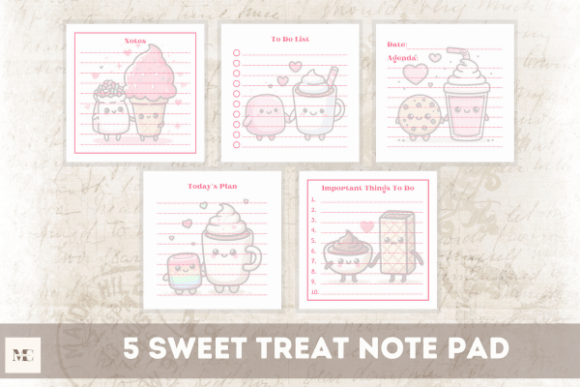 5 Sweet Treat Note Pad Stationery