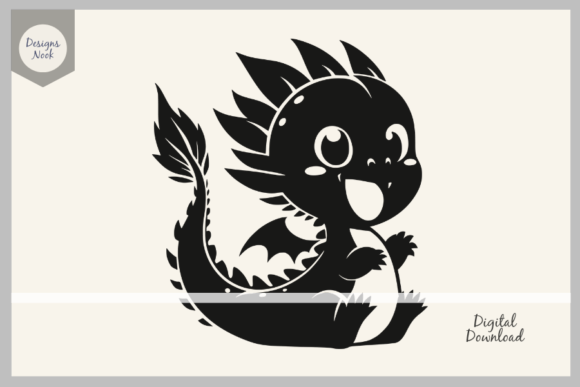 Baby Dragon SVG, Baby Dragon Silhouette