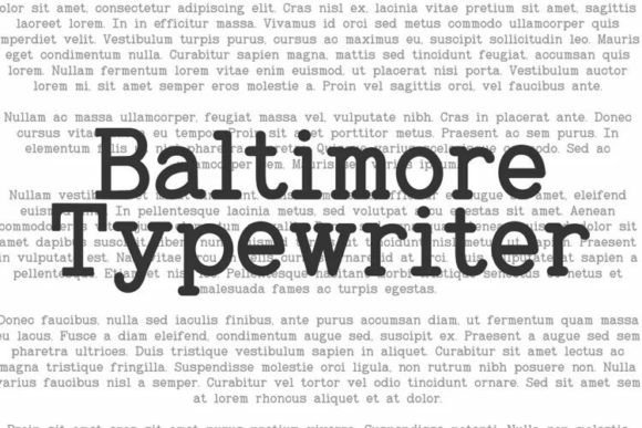 Baltimore Typewriter Pack Font - Preview 1
