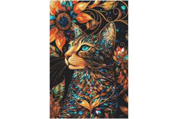 Colorful Cat Counte Cross Stitch Pattern