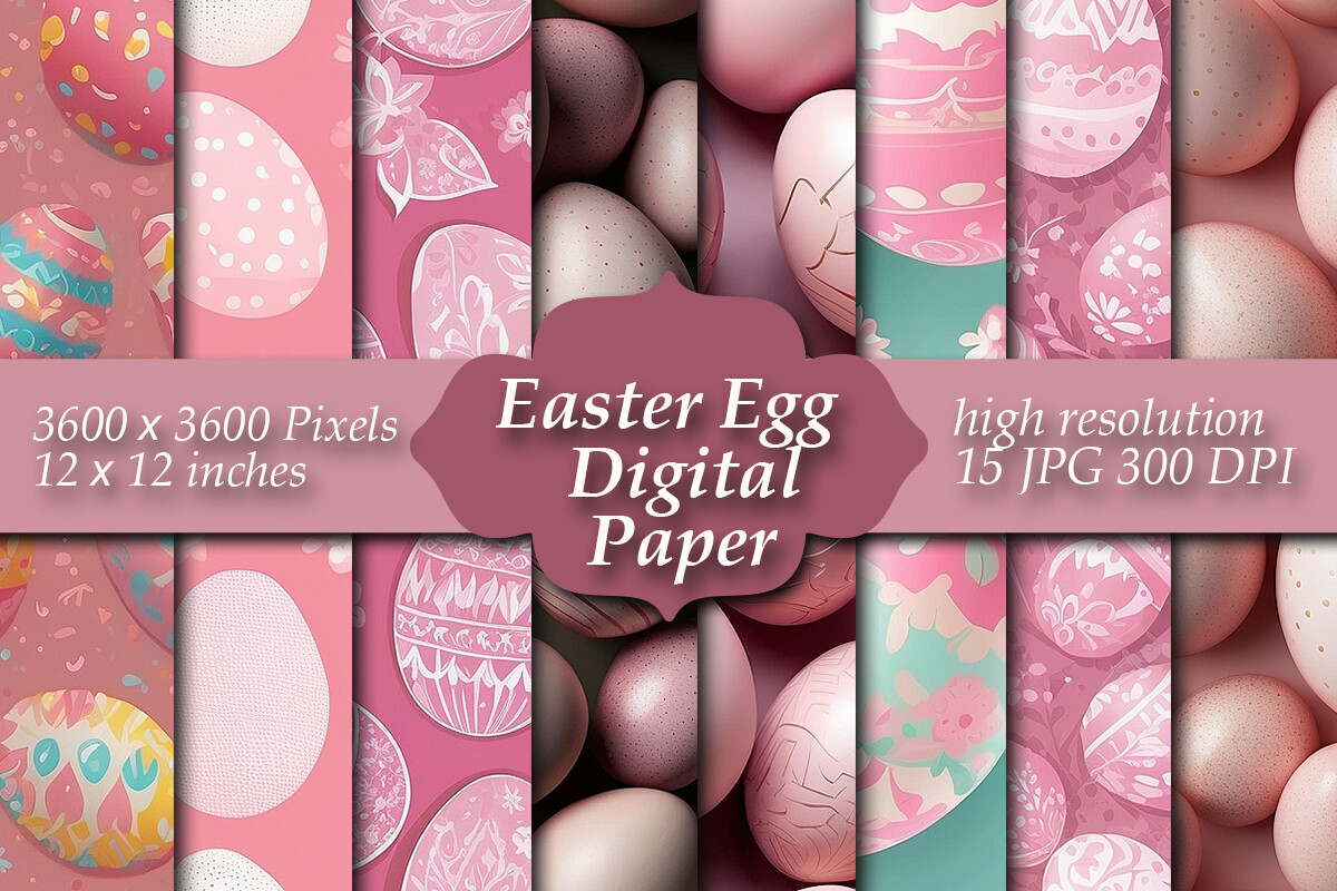 Happy Easter Egg Digital Paper Graphic by Creative Design Store ...