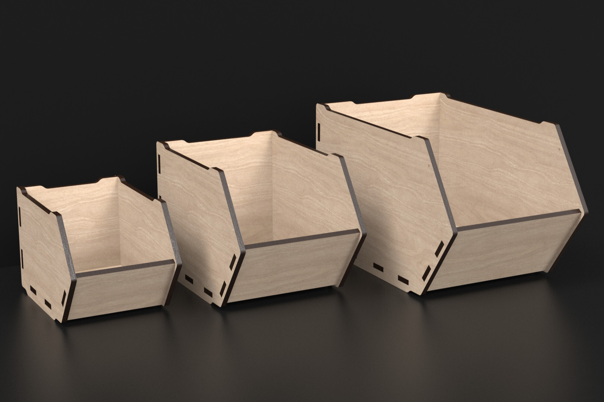 Laser Cut Desk Organizer Storage Bin SVG laser cut file