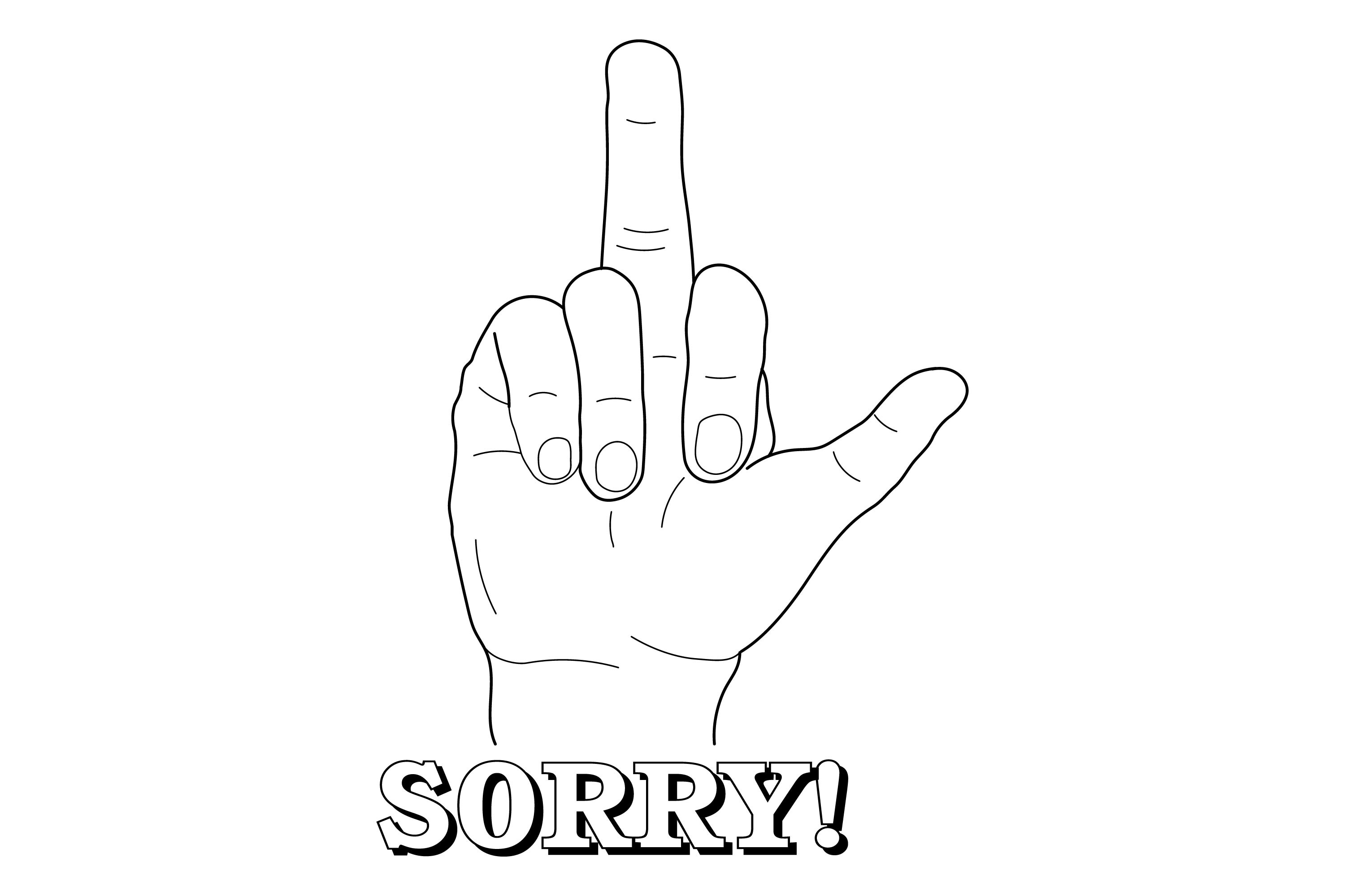 Middle Finger Hand SVG Sorry Graphic by Pony3000 · Creative Fabrica