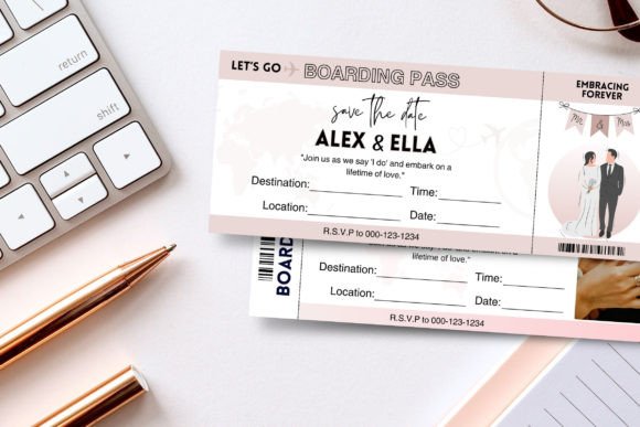 Printable Boarding Pass Save the Date