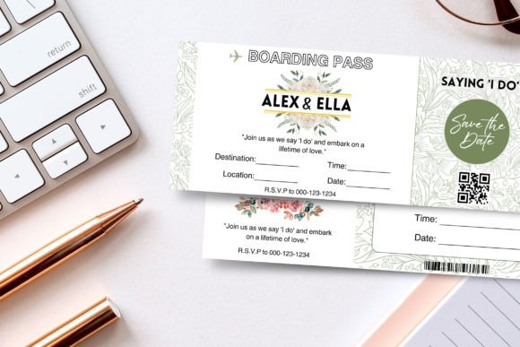 Printable Plane Ticket Save the Date