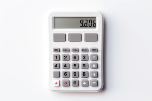 Realistic calculator vector design illus