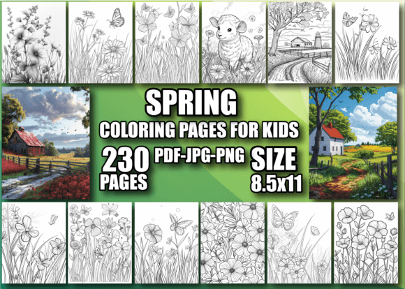 Spring Coloring Book for Kids