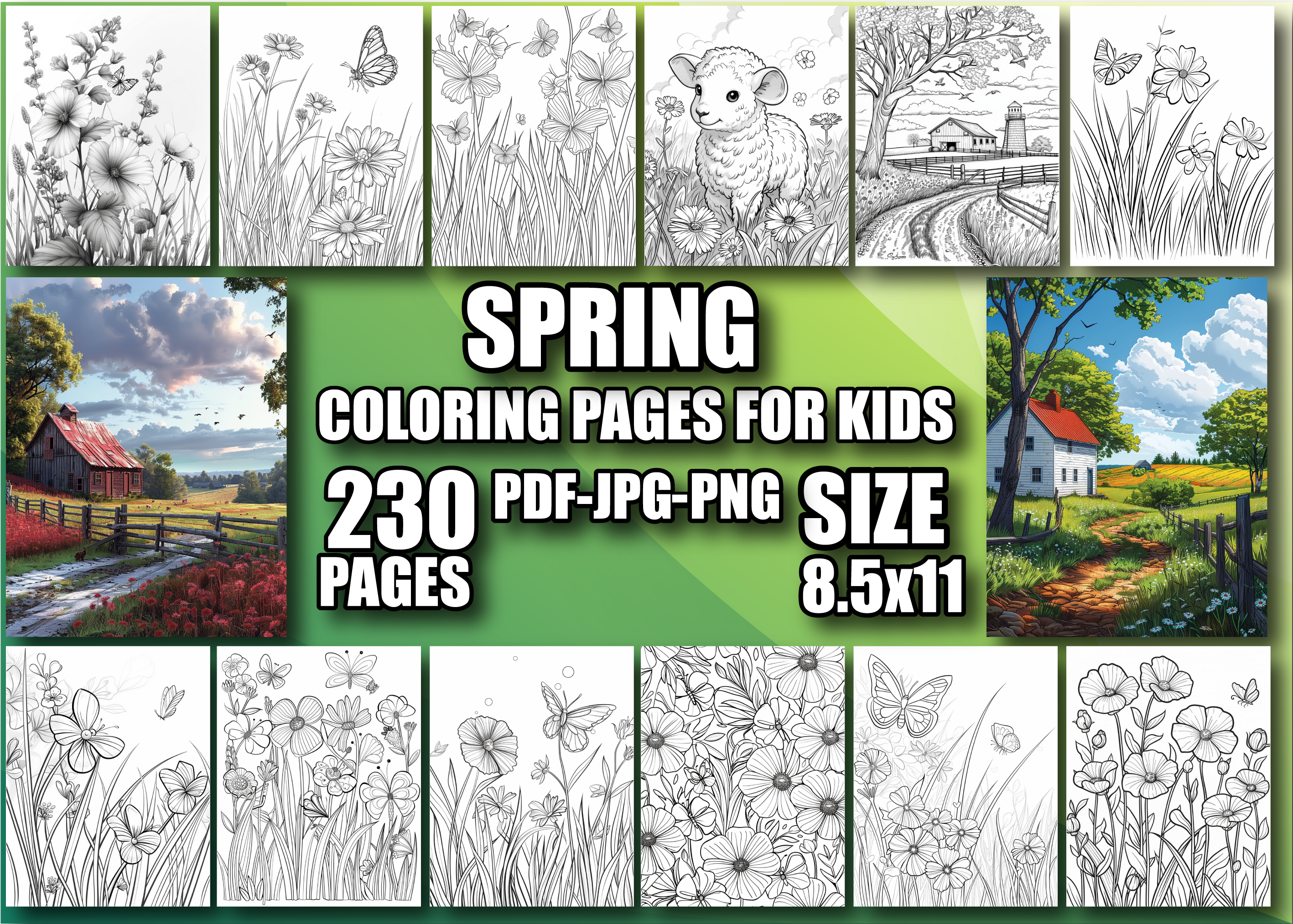 Spring Coloring Book for Kids