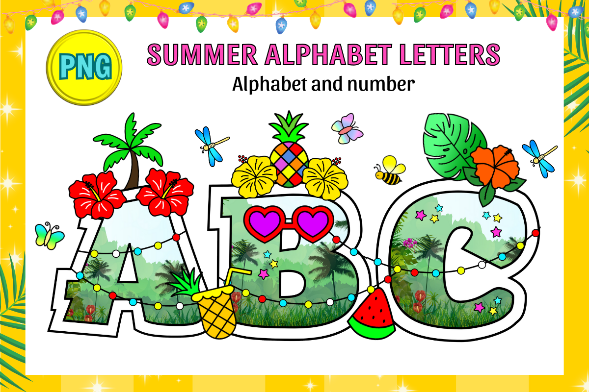 Summer Alphabet Letters PNG Clipart Graphic by Kalilaart · Creative Fabrica