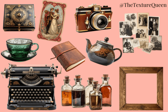 Vintage Objects Realistic Clipart PNG