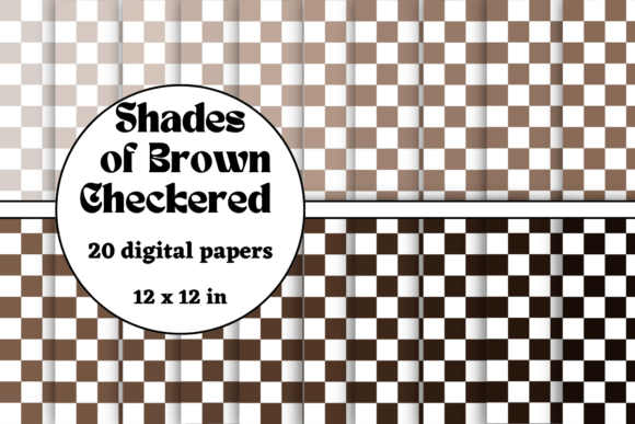 Shades of Brown Checkered Digital Papers Graphic by lam designs ...