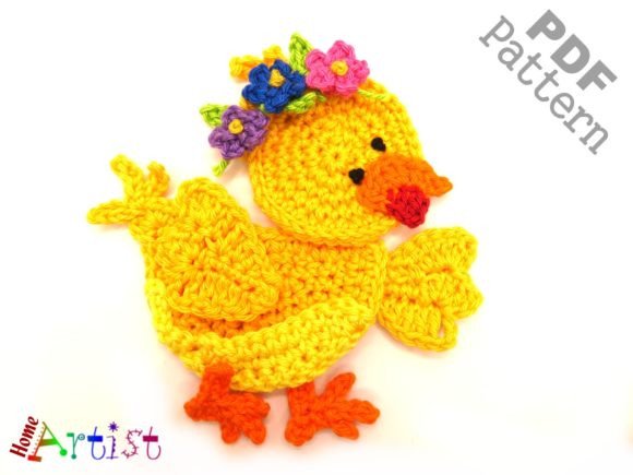 Chick Set 3 Crochet Applqiue