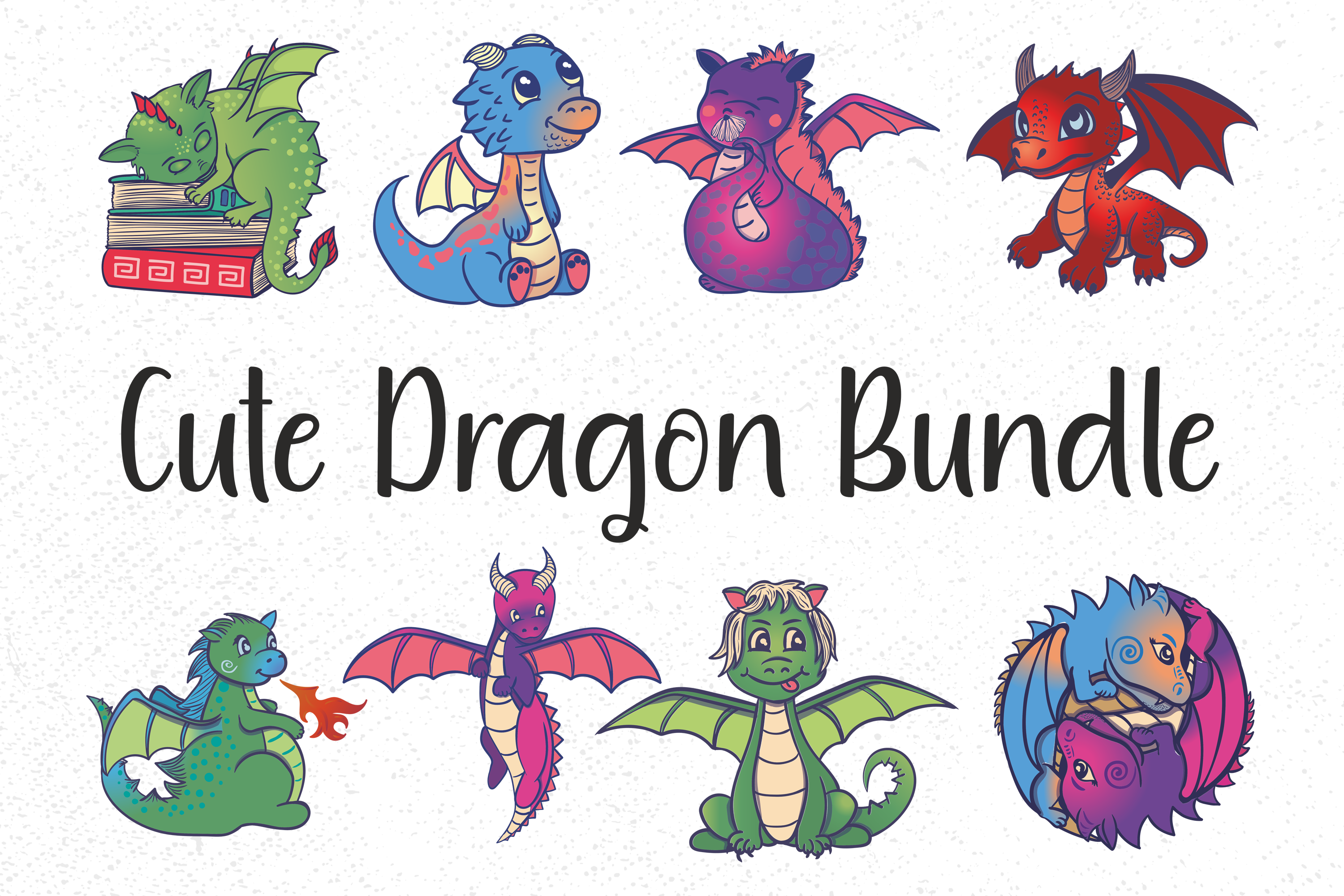 Cute Dragon Bundle SVG