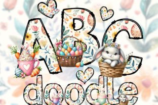 Doodle Letters Easter PNG Sublimation Graphic by PositiveChic ...