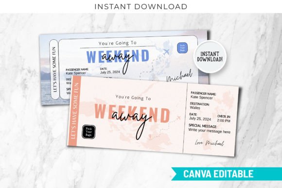 Editable Weekend Getaway Travel Gift