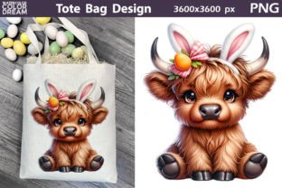 Highland Cow Easter Clipart Graphic by WatercolorColorDream · Creative ...