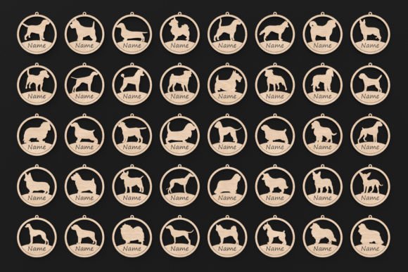 laser cut dog ornament svg files for glowforge and cricut baltic birch christmas ornament