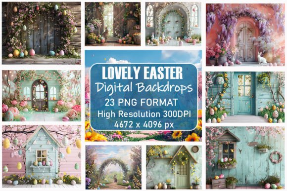 Preview of Lovely Easter Digital Backdrops digital backdrop