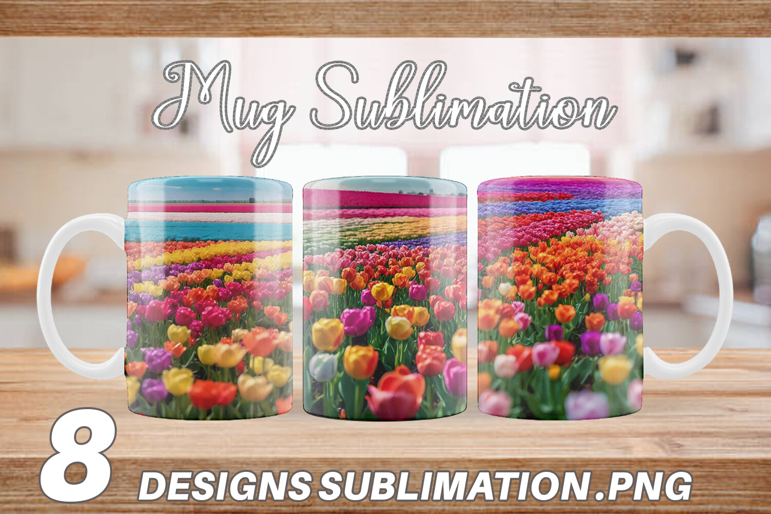Mug Tulip Flower Fields Graphic by Artnoy · Creative Fabrica