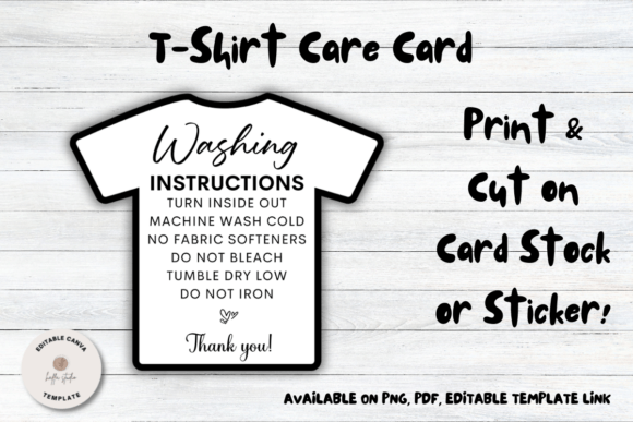 T-Shirt Care Card Template