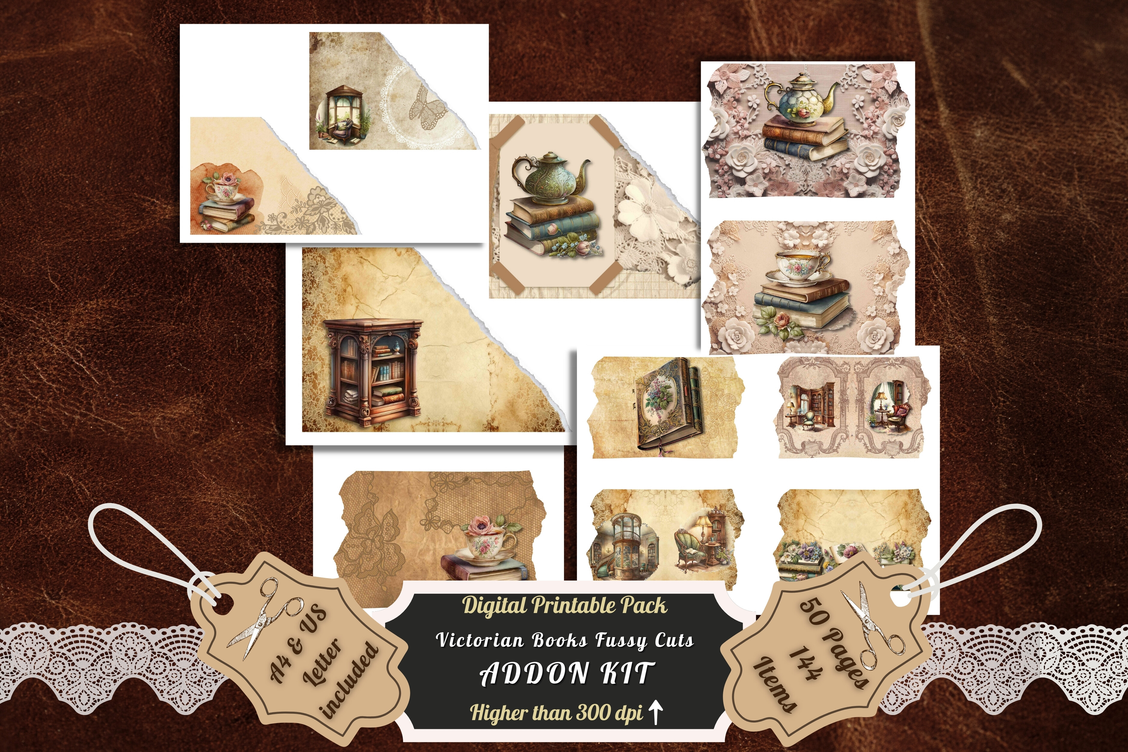 Victorian Book Journal Pages Fussy Cuts