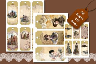 Victorian Era Junk Journal Tags Kit Page Graphic by artisticwayco ...
