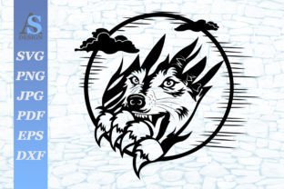 Split Moon Svg Wolf is Splitting Moon SVG Graphic by AS Design for you · Creative Fabrica