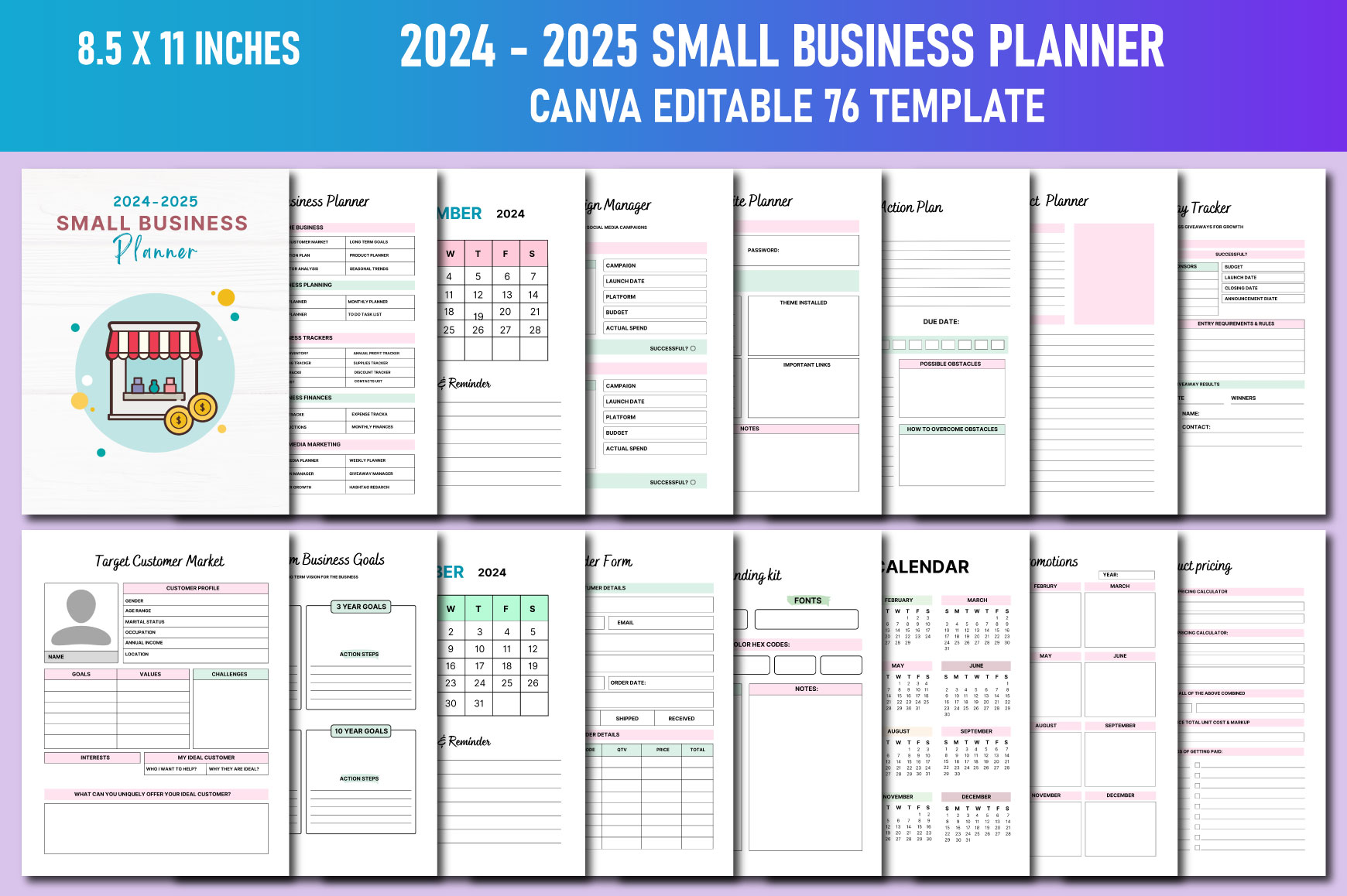2024 - 2025 Small Business Planner Canva Graphic by Lavlu Creative Zone Β· Creative Fabrica