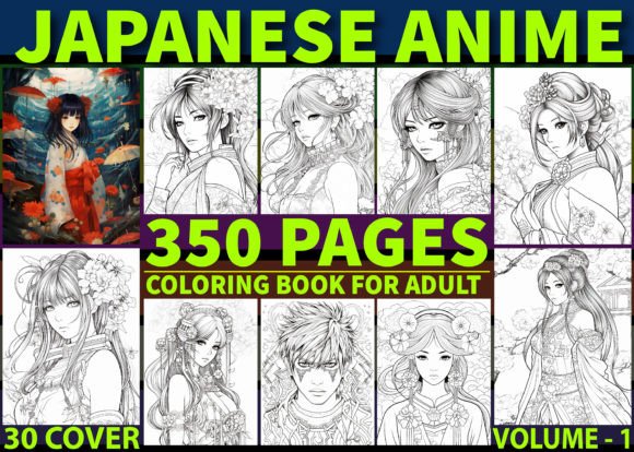 350 Japanese Anime Coloring Pages 