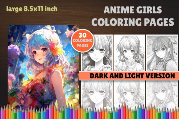 Anime Girls Coloring Book