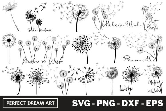 Dandelion Silhouette Bundles Outline