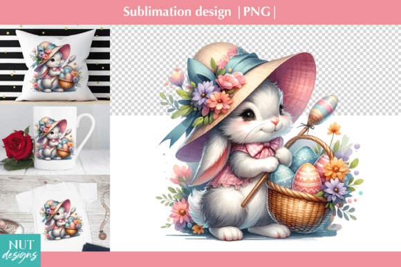 Preview of Easter Bunny PNG, Easter Sublimation PNG T-shirt, sticker, and sublimation design