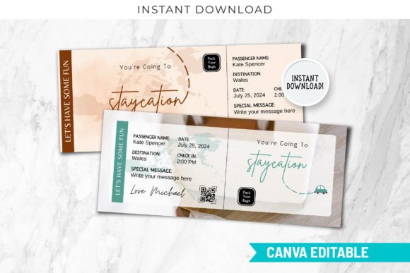 Editable Staycation Surprise Travel Gift