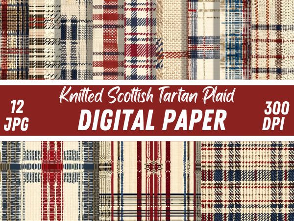 Knitted Scottish Tartan Plaid Patterns