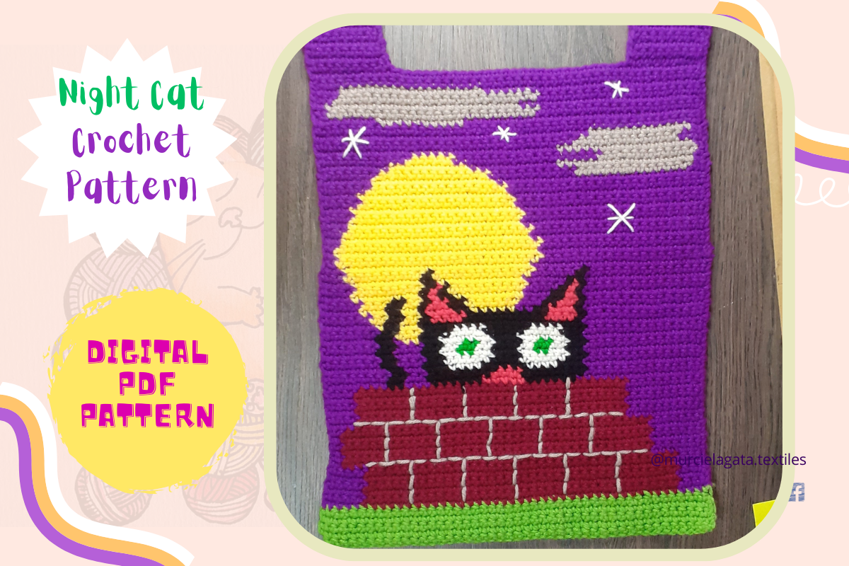 Night Cat Tapestry Crochet