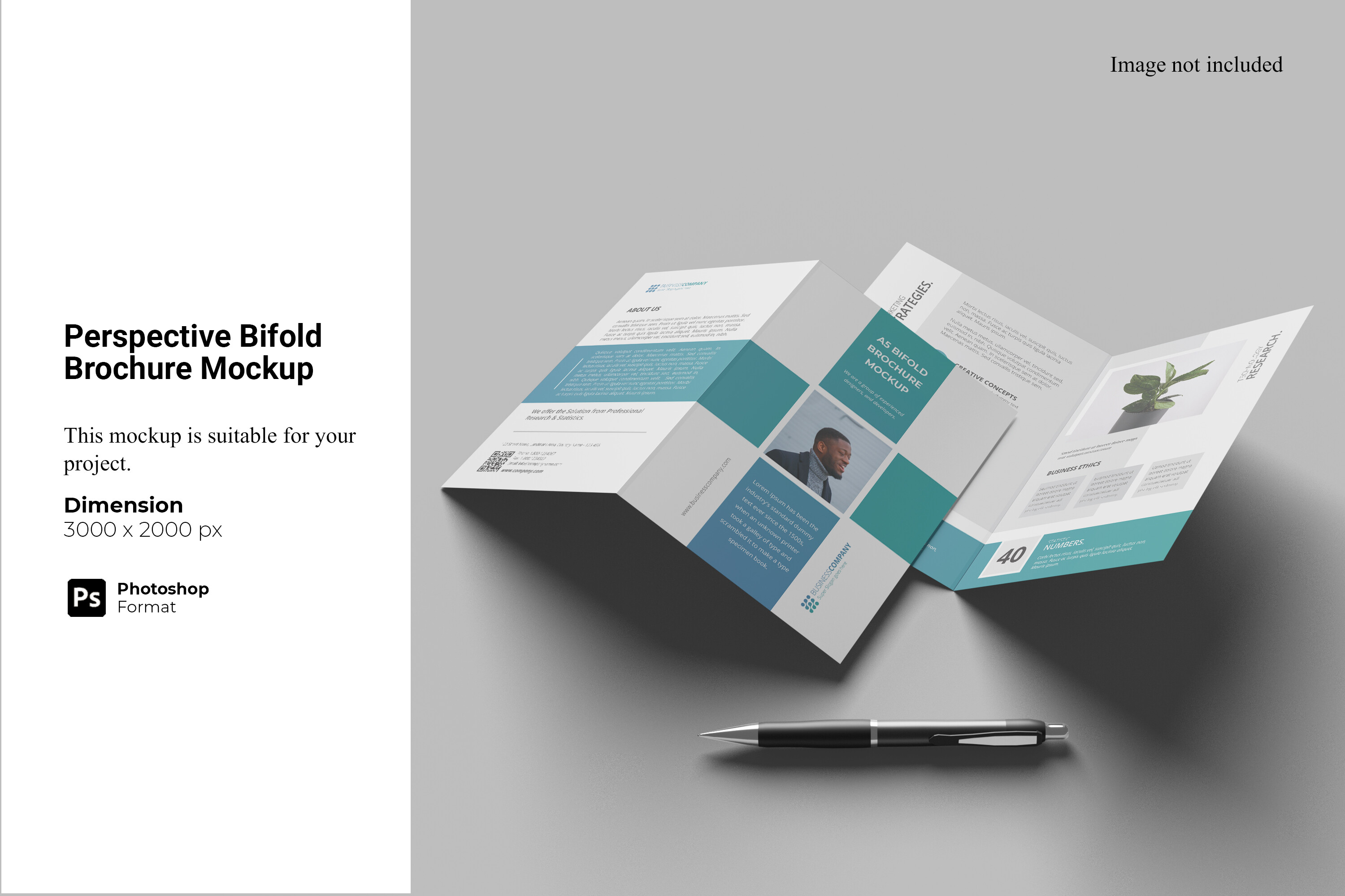 Perspective Bifold Brochure Mockup Graphic by Ian Mikraz · Creative Fabrica