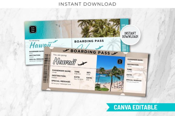 Printable Hawaii Surprise Gift Ticket