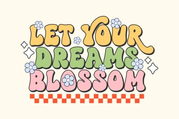 Retro Daisy Font PNG with transparent background - Preview 2