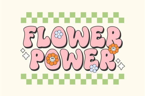 Retro Daisy Font PNG with transparent background - Preview 3