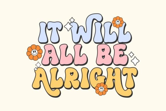 Retro Daisy Font PNG with transparent background - Preview 5