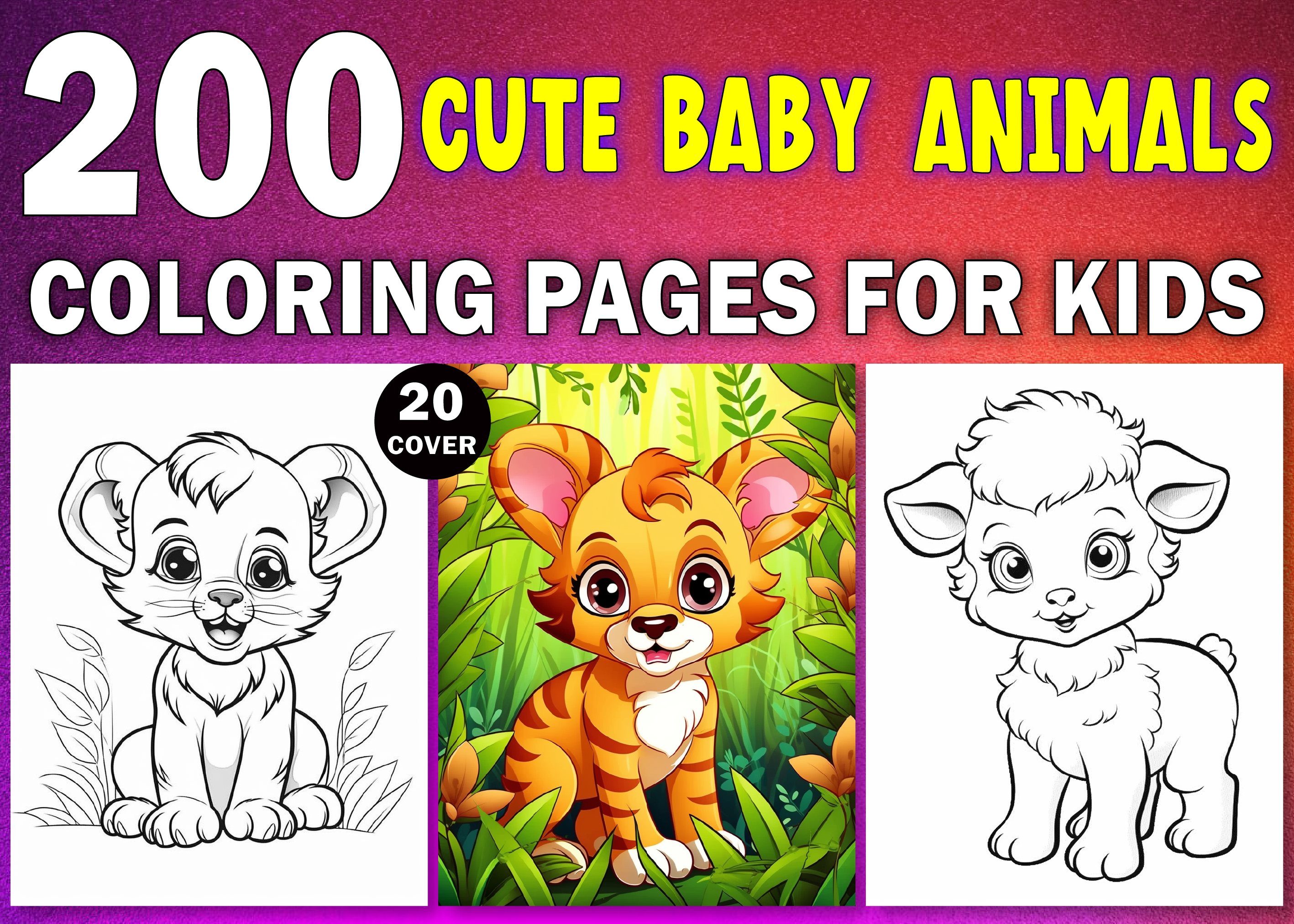 200 Cute Baby Animal Coloring Pages Kids