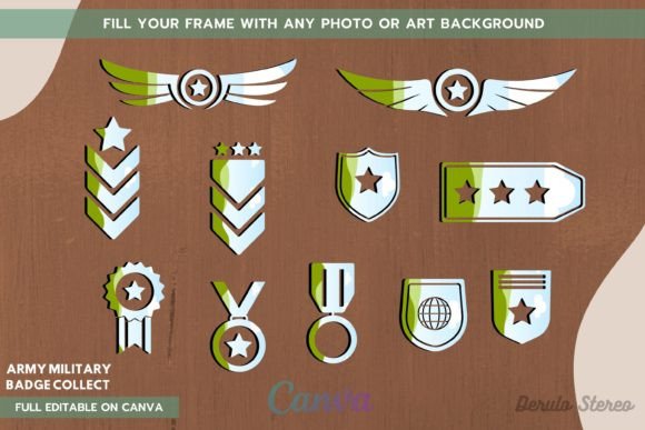 Army Military Badge Canva Collect Frame